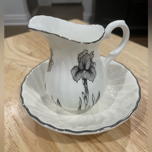 Half and half milk holder ceramic black and white - Picture 2 of 2